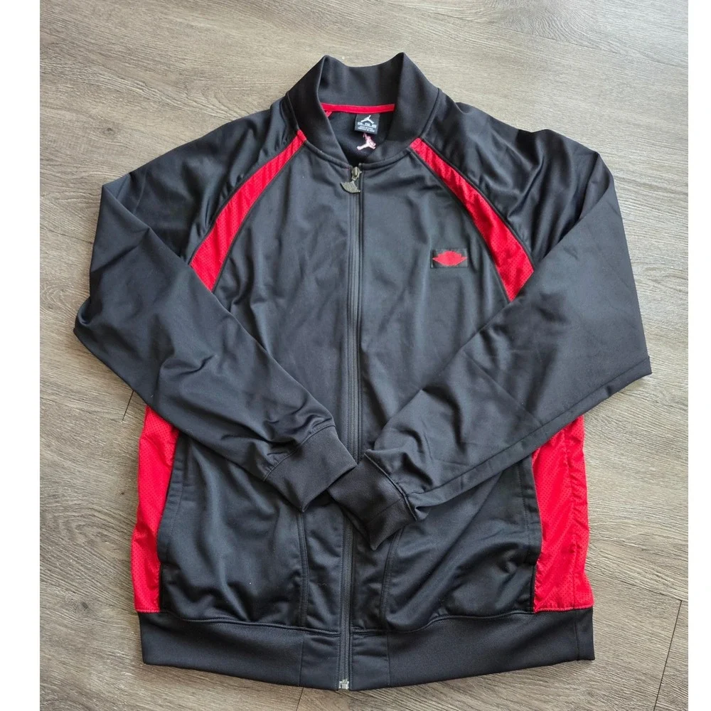 Jordan Track Jacket Mens XXL Black Red Jumpman Wings Full Zip Mesh *RARE*